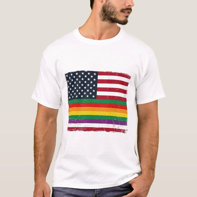 Vintage Pride Flag Distressed Vector Shirt Design_ (Front)