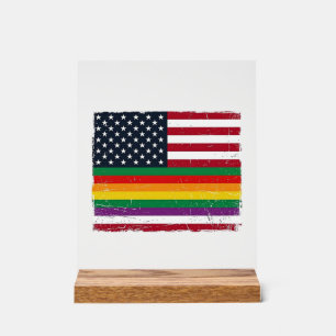 Vintage Pride Flag Distressed Vector Shirt Design_ Acrylic Sign