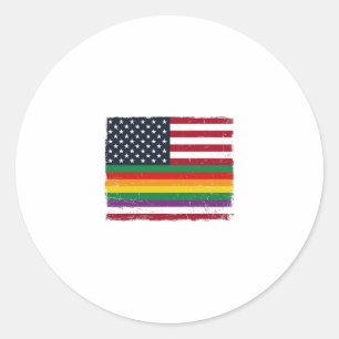 Vintage Pride Flag Distressed Vector Shirt Design_ Classic Round Sticker