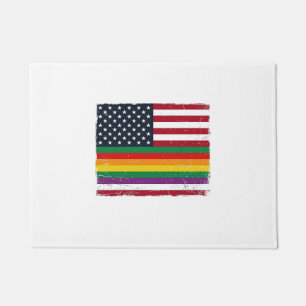 Vintage Pride Flag Distressed Vector Shirt Design_ Doormat