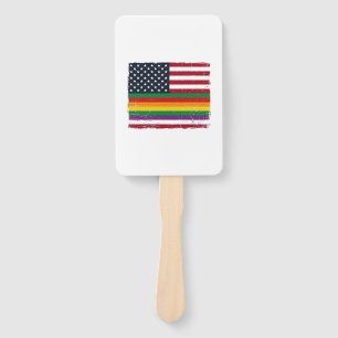 Vintage Pride Flag Distressed Vector Shirt Design_ Hand Fan