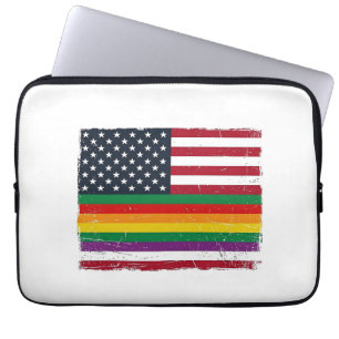 Vintage Pride Flag Distressed Vector Shirt Design_ Laptop Sleeve
