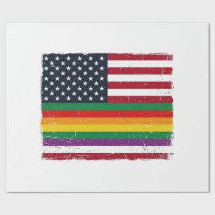 Vintage Pride Flag Distressed Vector Shirt Design_ Wrapping Paper