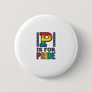 Vintage Pride Letter P Rainbow Shirt Design_1 6 Cm Round Badge