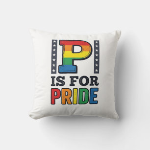 Vintage Pride Letter P Rainbow Shirt Design_1 Cushion