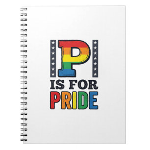 Vintage Pride Letter P Rainbow Shirt Design_1 Notebook