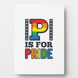 Vintage Pride Letter P Rainbow Shirt Design_1 Plaque
