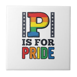 Vintage Pride Letter P Rainbow Shirt Design_1 Tile