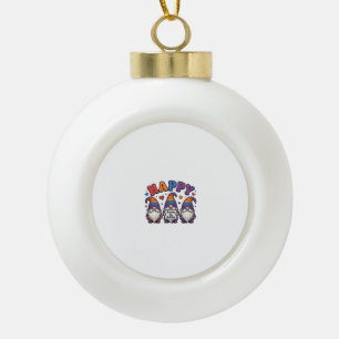 Vintage Pride Month Gnome Rainbow Shirt Design_1 Ceramic Ball Christmas Ornament
