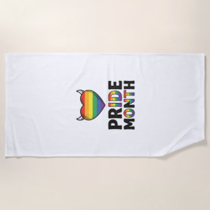 Vintage Pride Month Horned Heart Shirt Design_1 Beach Towel