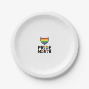 Vintage Pride Month Horned Heart Shirt Design_1 Paper Plate