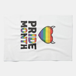 Vintage Pride Month Horned Heart Shirt Design_1 Tea Towel