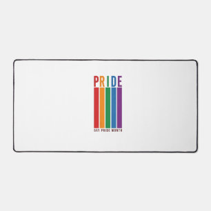 Vintage Pride Month Rainbow Typography Shirt Desig Desk Mat