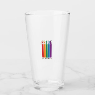 Vintage Pride Month Rainbow Typography Shirt Desig Glass