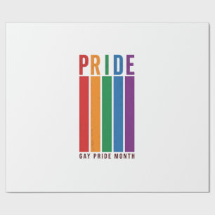 Vintage Pride Month Rainbow Typography Shirt Desig Wrapping Paper