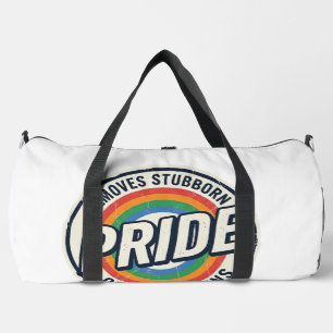 Vintage Pride Protest Rainbow Badge Vector Design_ Duffle Bag