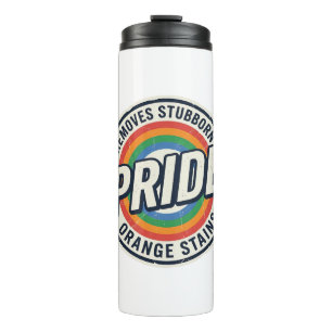 Vintage Pride Protest Rainbow Badge Vector Design_ Thermal Tumbler