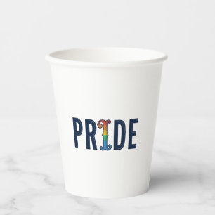 Vintage Pride Rainbow Lettering T-Shirt Design_1 Paper Cups