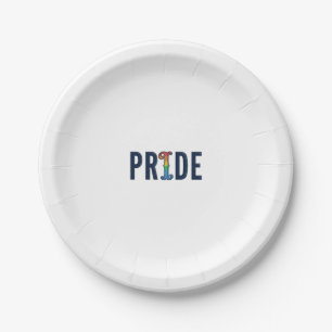 Vintage Pride Rainbow Lettering T-Shirt Design_1 Paper Plate