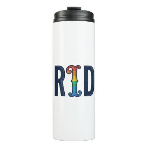 Vintage Pride Rainbow Lettering T-Shirt Design_1 Thermal Tumbler