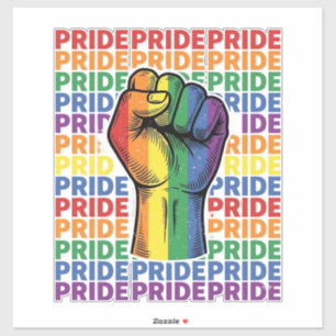 Vintage Pride Raised Fist Rainbow Shirt Design_1