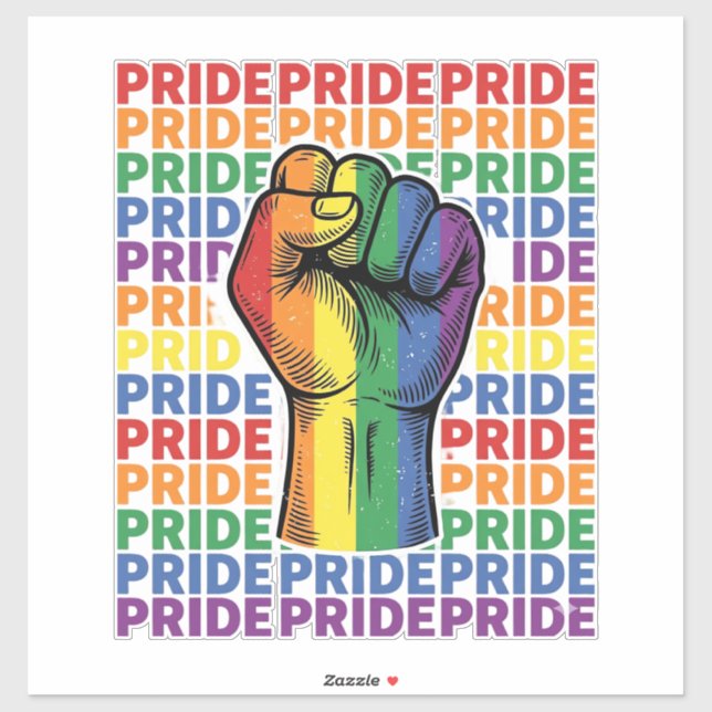 Vintage Pride Raised Fist Rainbow Shirt Design_1 (Sheet)