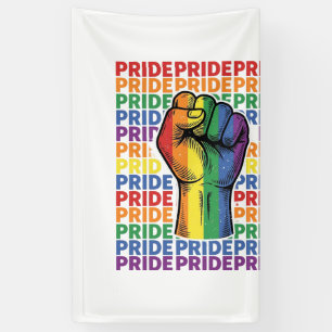 Vintage Pride Raised Fist Rainbow Shirt Design_1 Banner