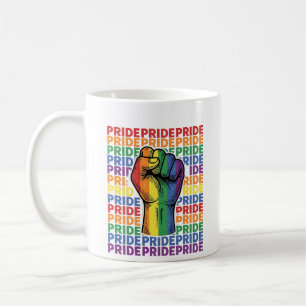 Vintage Pride Raised Fist Rainbow Shirt Design_1 Coffee Mug