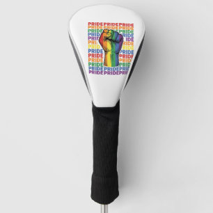 Vintage Pride Raised Fist Rainbow Shirt Design_1 Golf Head Cover