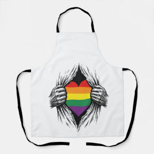 Vintage Pride Torn Shirt Vector Design_1 Apron