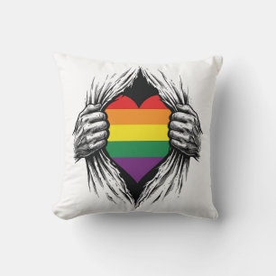 Vintage Pride Torn Shirt Vector Design_1 Cushion