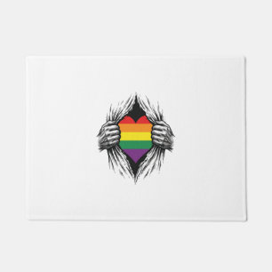 Vintage Pride Torn Shirt Vector Design_1 Doormat