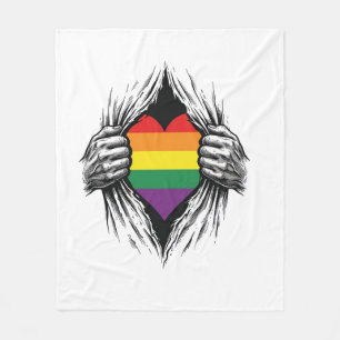 Vintage Pride Torn Shirt Vector Design_1 Fleece Blanket