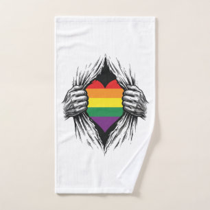 Vintage Pride Torn Shirt Vector Design_1 Hand Towel