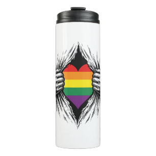 Vintage Pride Torn Shirt Vector Design_1 Thermal Tumbler