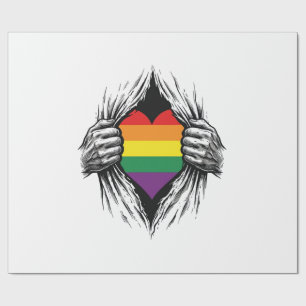 Vintage Pride Torn Shirt Vector Design_1 Wrapping Paper