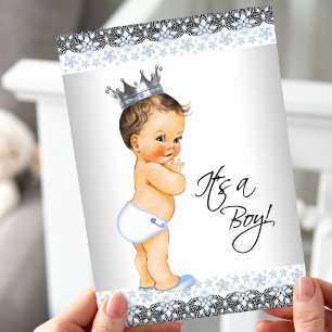 Vintage Prince Baby Boy Shower Invitation