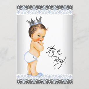 Vintage Prince Baby Boy Shower Invitation