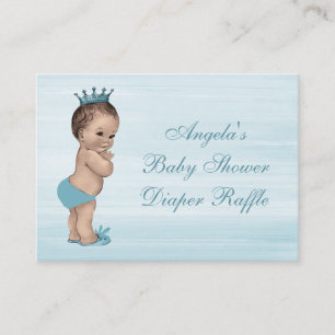 Vintage Prince Baby Shower Diaper Raffle Enclosure Card