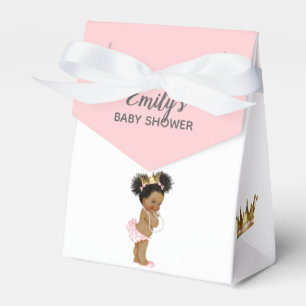 Vintage Princess African American Baby Shower Favour Box