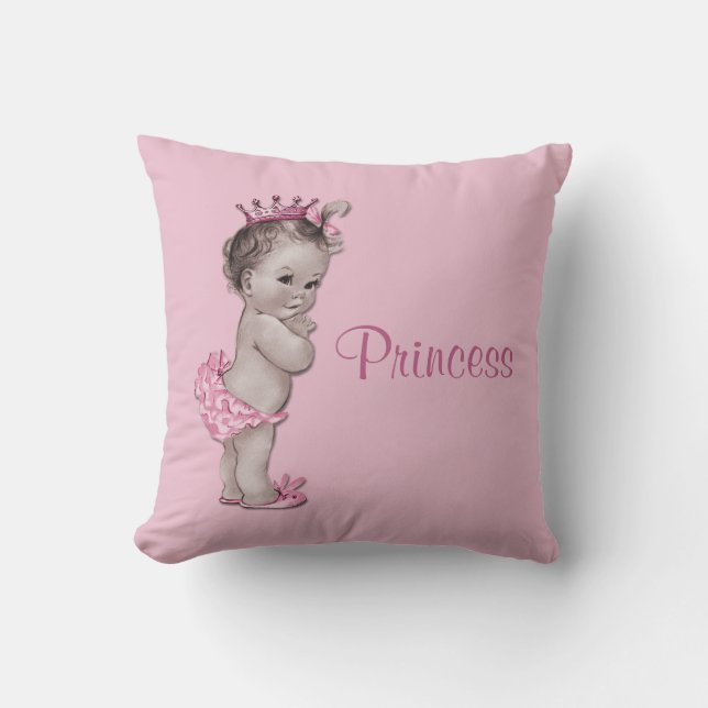 Vintage Princess Baby Pink Cushion (Front)
