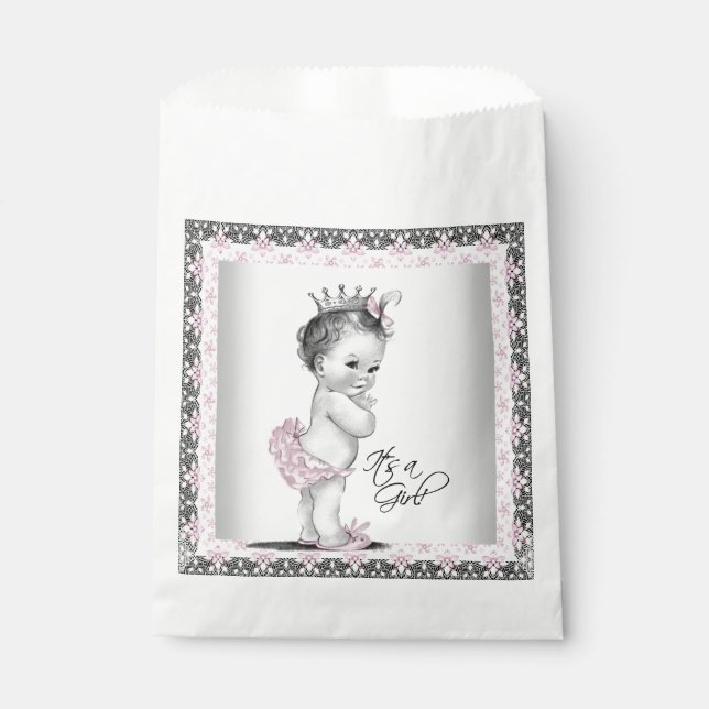 Vintage Princess Baby Shower Favour Bags (Front)