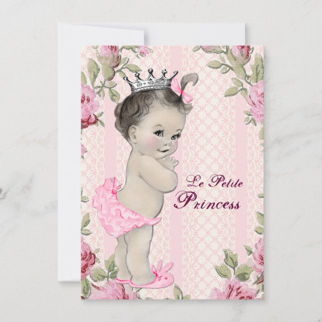 Vintage Princess Baby Shower Invitation (Front)