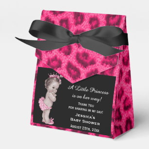 Vintage Princess Baby Shower Leopard Pattern Favour Box