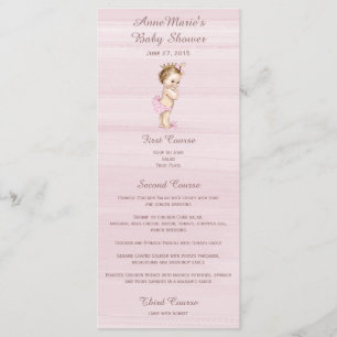 Vintage Princess Baby Shower Menu