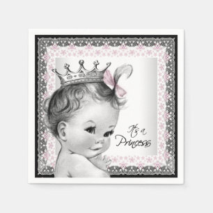 Vintage Princess Baby Shower Napkin