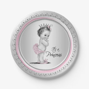 Vintage Princess Baby Shower Paper Plates