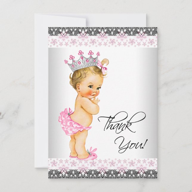 Vintage Princess Baby Shower Thank You (Front)