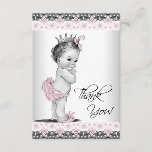 Vintage Princess Baby Shower Thank You Card