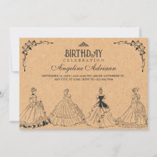 Vintage Princess birthday Invitation